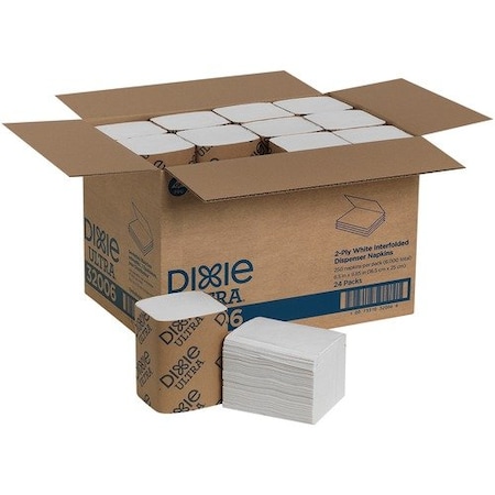 United Stationers Supply Dixie Ultra, Interfold Napkin Refills, 6-1/2inWx9-7/8inD, White, 24PK GPC32006